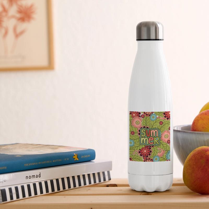 Summer, Pattern, Floral Pattern, Summer Pattern Insulated Water Bottle