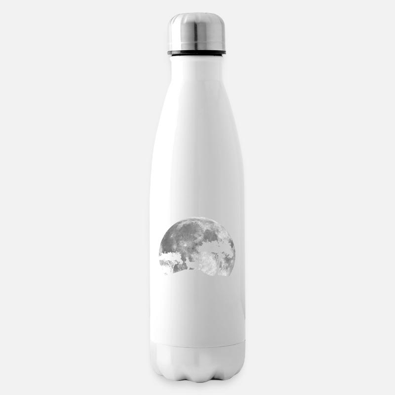 Nilpferd Bei Nacht - Isolierflasche - Weiß
