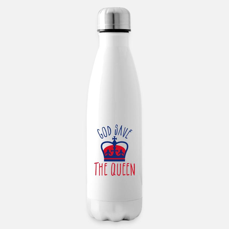 God Save The Queen Elisabeth 2 Reine d'Angleterre - Bouteille isotherme - blanc
