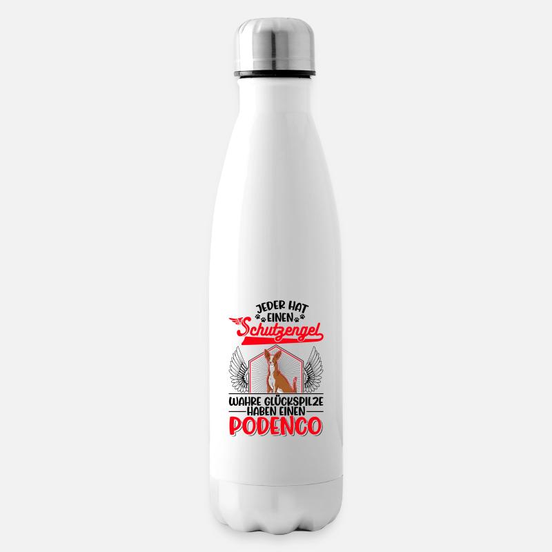 Podenco Schutzengel Spanischer Windhund Podenco - Isolierflasche - Weiß