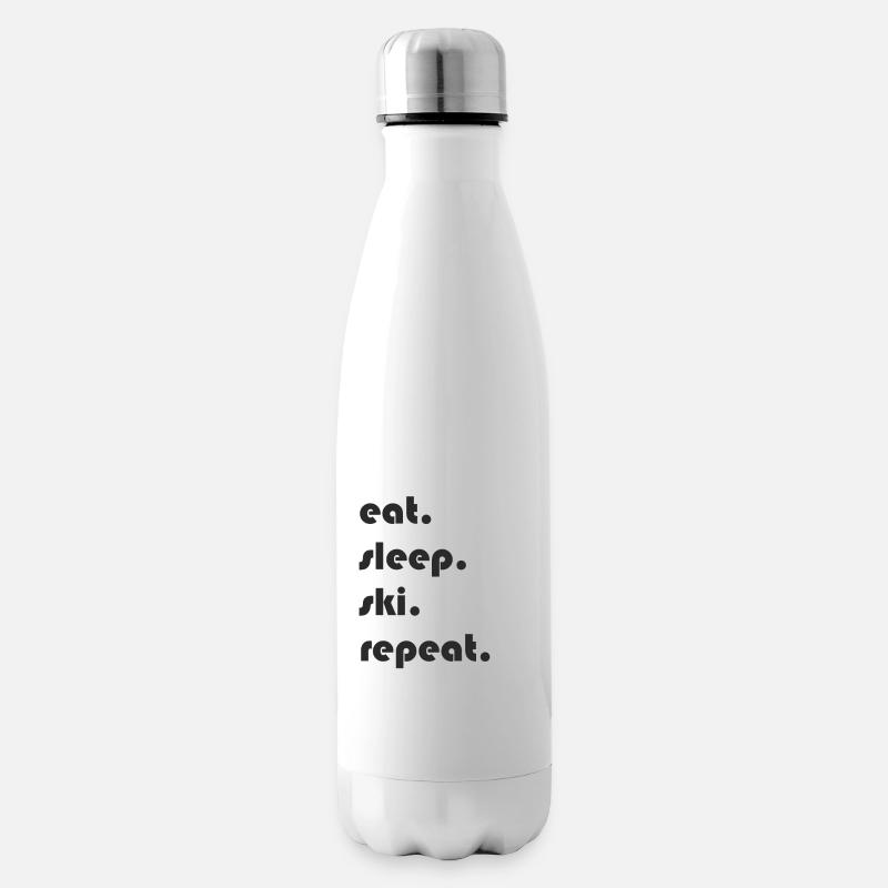 Ski - eat. sleep. ski. repeat. - Isolierflasche - Weiß