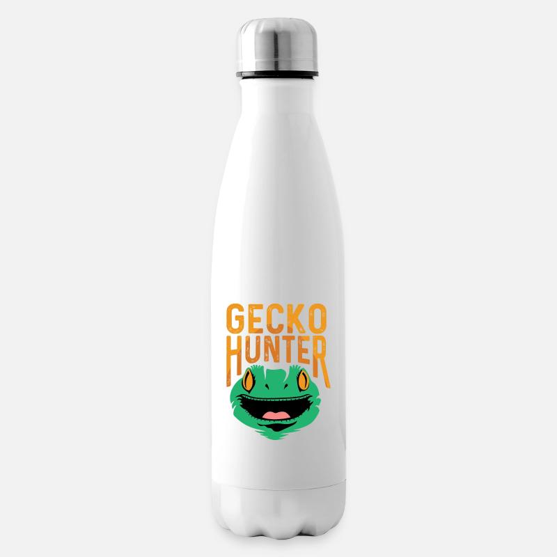 Gecko Hunter Zookeeper Cadeau - Bouteille isotherme - blanc