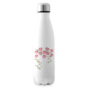 Hearts Stars Love Romantic Valentine Couple - Insulated Water Bottle - white - Right