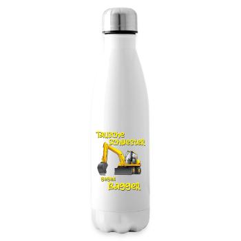 Tausche Schwester gegen Bagger Jungs Lustig Kinder - Isolierflasche - Weiß - Rechts