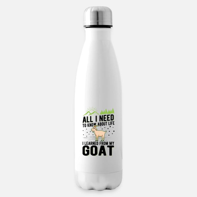 Chèvres Cadeau Chèvre Hôte Chèvre - Bouteille isotherme - blanc