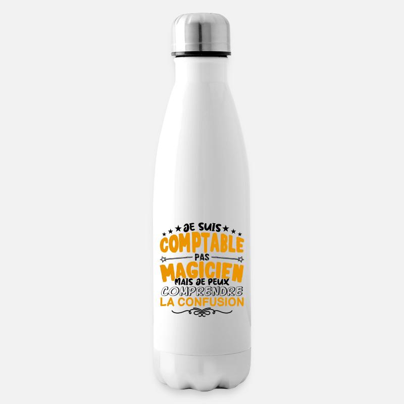Comptable pas Magicien | le Meilleur Comptable ca - Bouteille isotherme - blanc