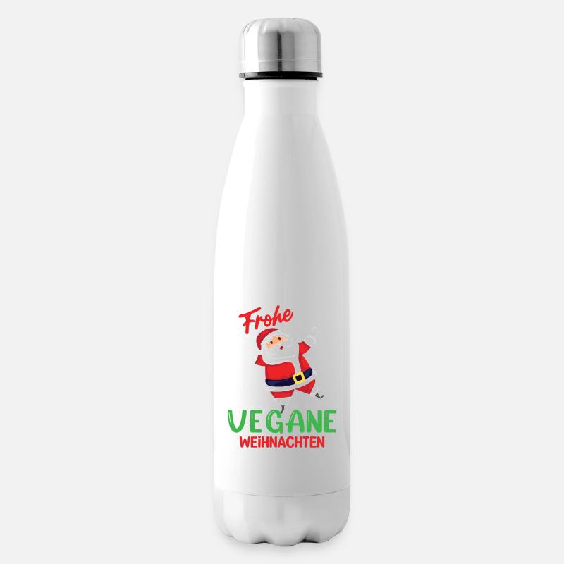 Frohe vegane Weihnachten - Isolierflasche - Weiß