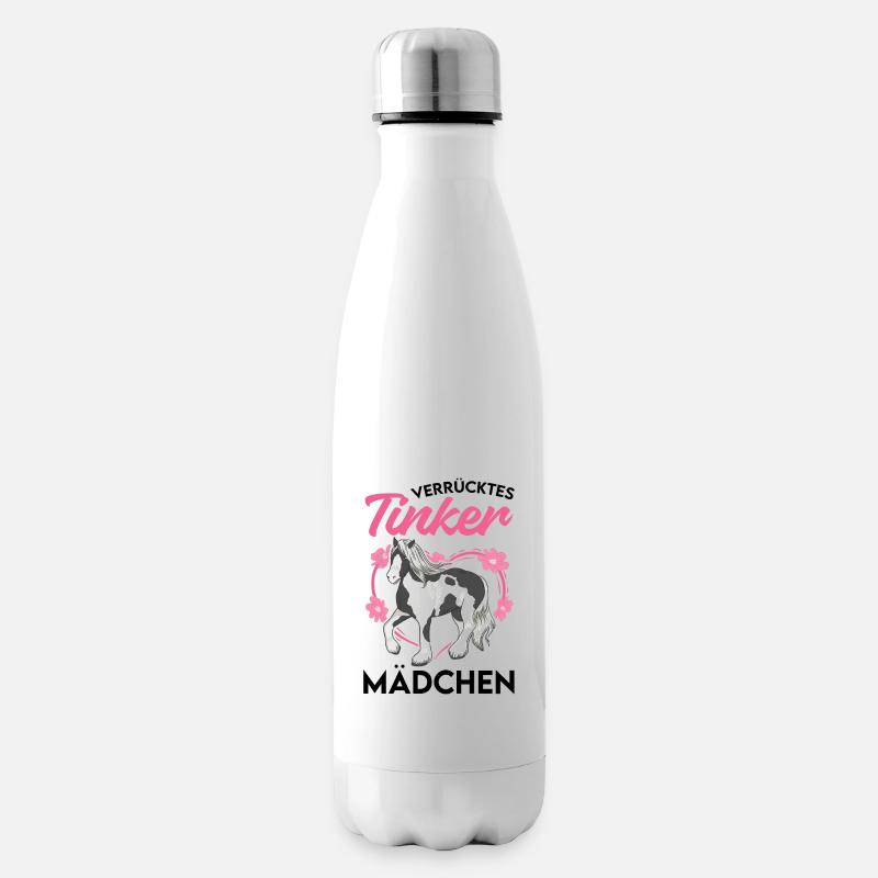 Verrücktes Tinker Mädchen Irish Tinker - Isolierflasche - Weiß