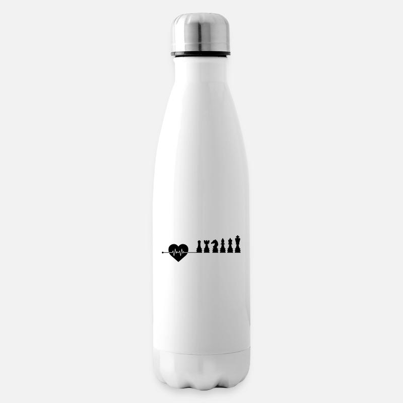 Schach Herzschlag - Isolierflasche - Weiß