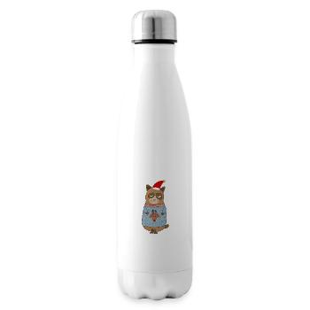 Merry Christmas Funny Christmas Shirt - Insulated Water Bottle - white - Right