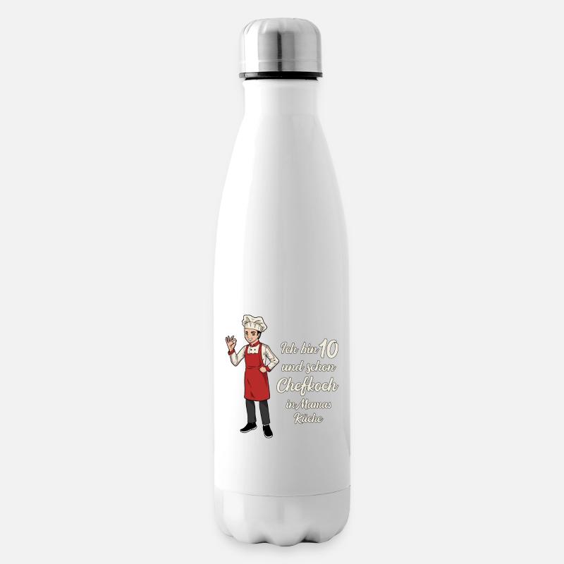 Ich bin 10 - Jungen Koch - Isolierflasche - Weiß