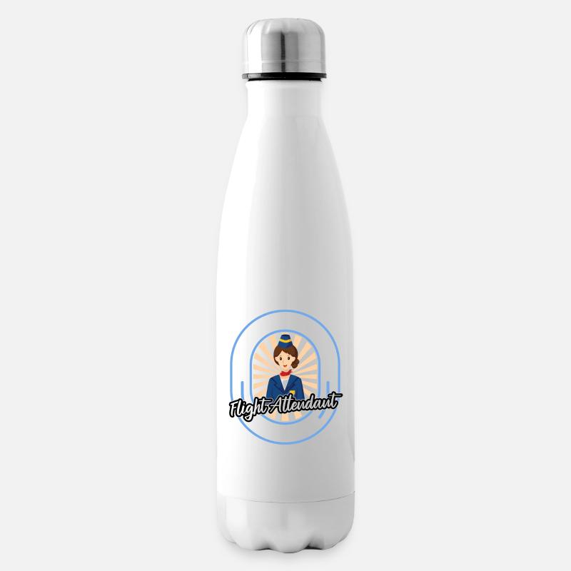 Flugbegleiter Stewardess Witzig - Isolierflasche - Weiß