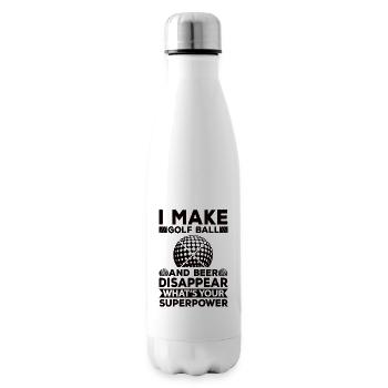 Golf Bier Abschlag golfball golfer trinken - Isolierflasche - Weiß - Rechts