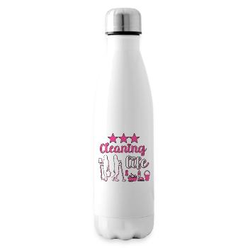 Housekeeper Maid Cleaner - Insulated Water Bottle - white - Right