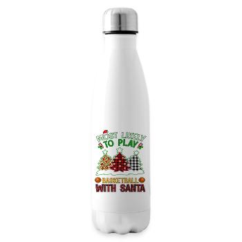 Most Likely To Play Basketball With Santa Buffalo - Isolierflasche - Weiß - Rechts