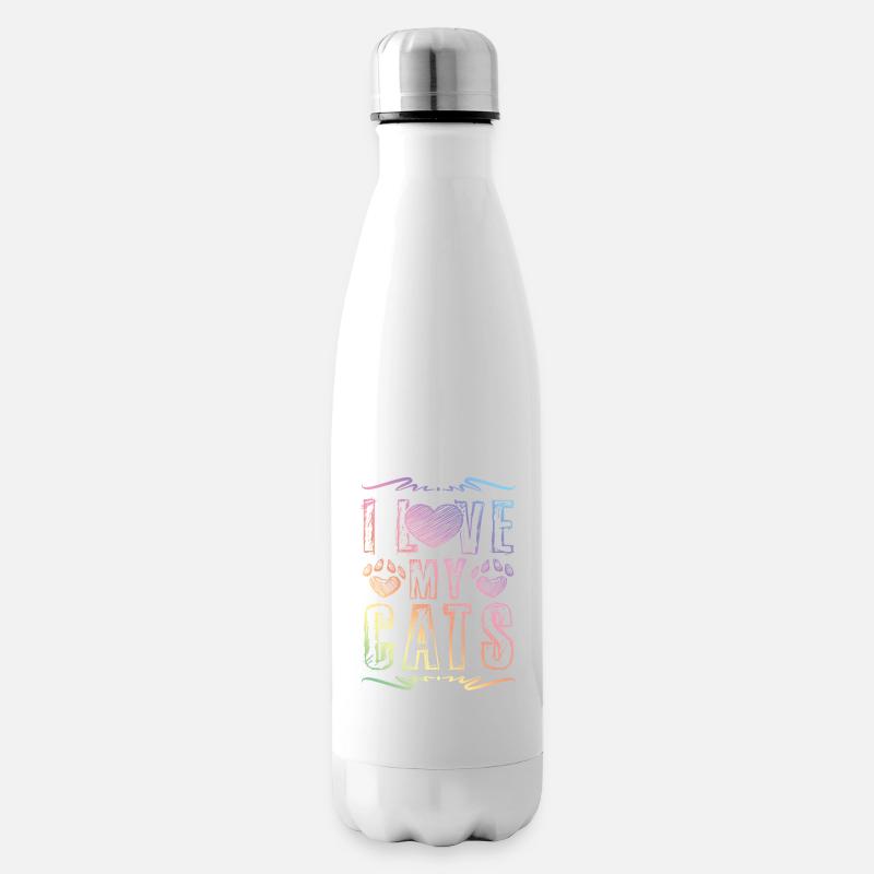 J’aime mes chats - Bouteille isotherme - blanc