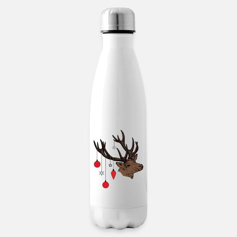 Cerf de Noël - Bouteille isotherme - blanc