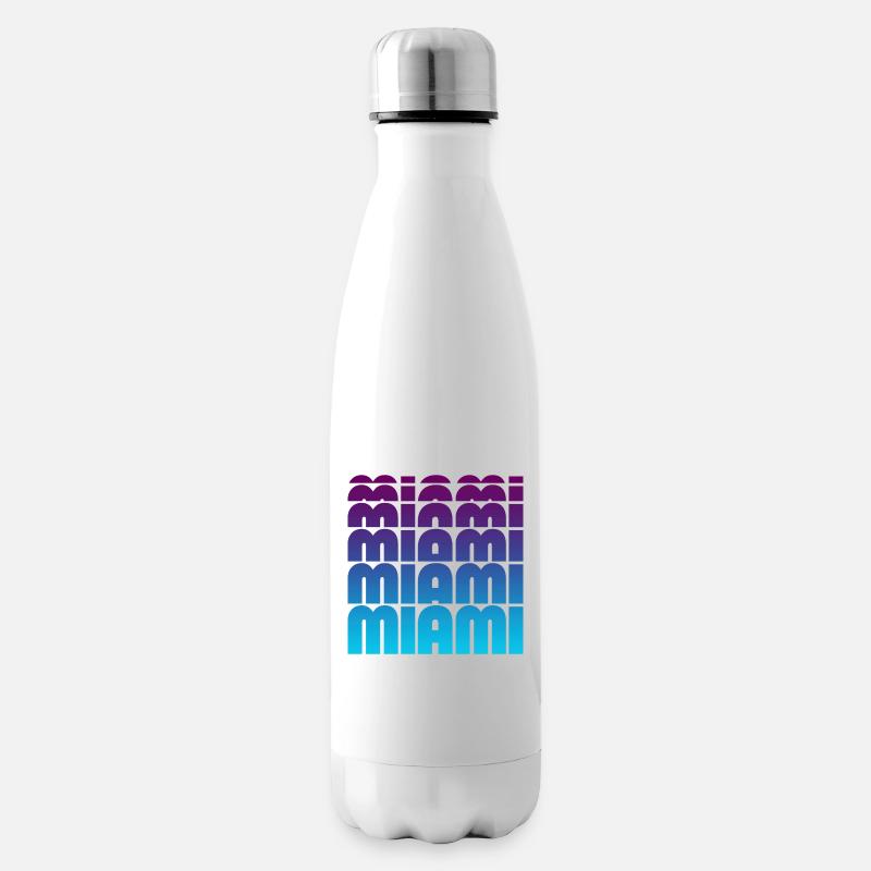 Miami Grid Gradient - Isolierflasche - Weiß