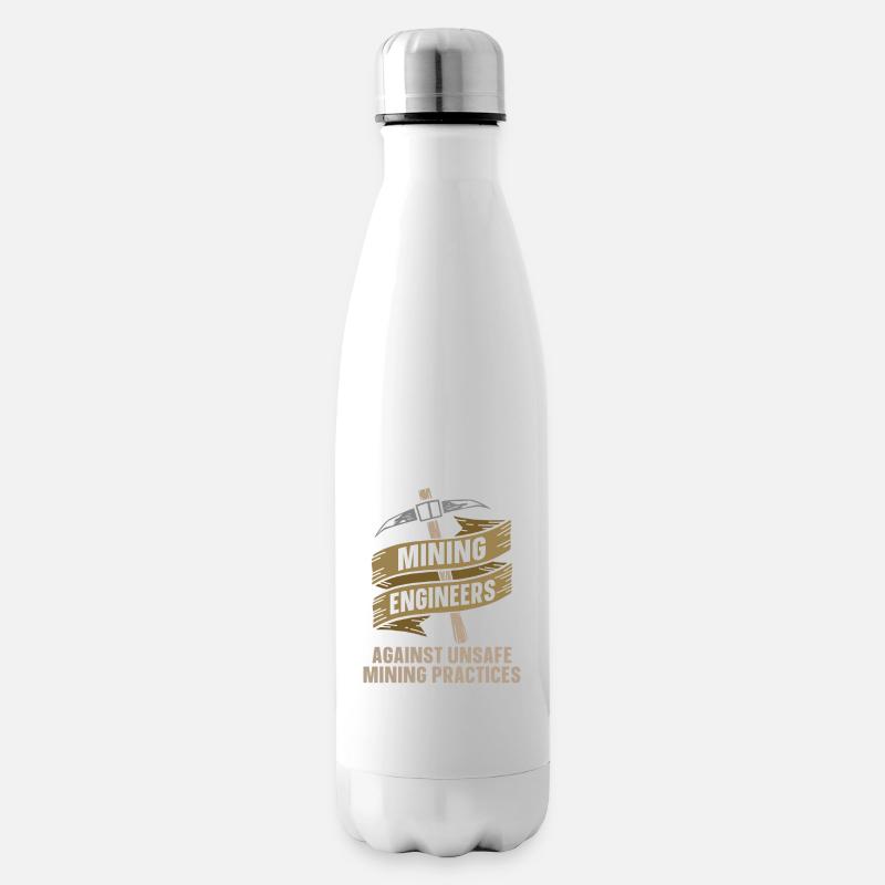 Engineer Pickaxe Mining Engineer - Insulated Water Bottle - white