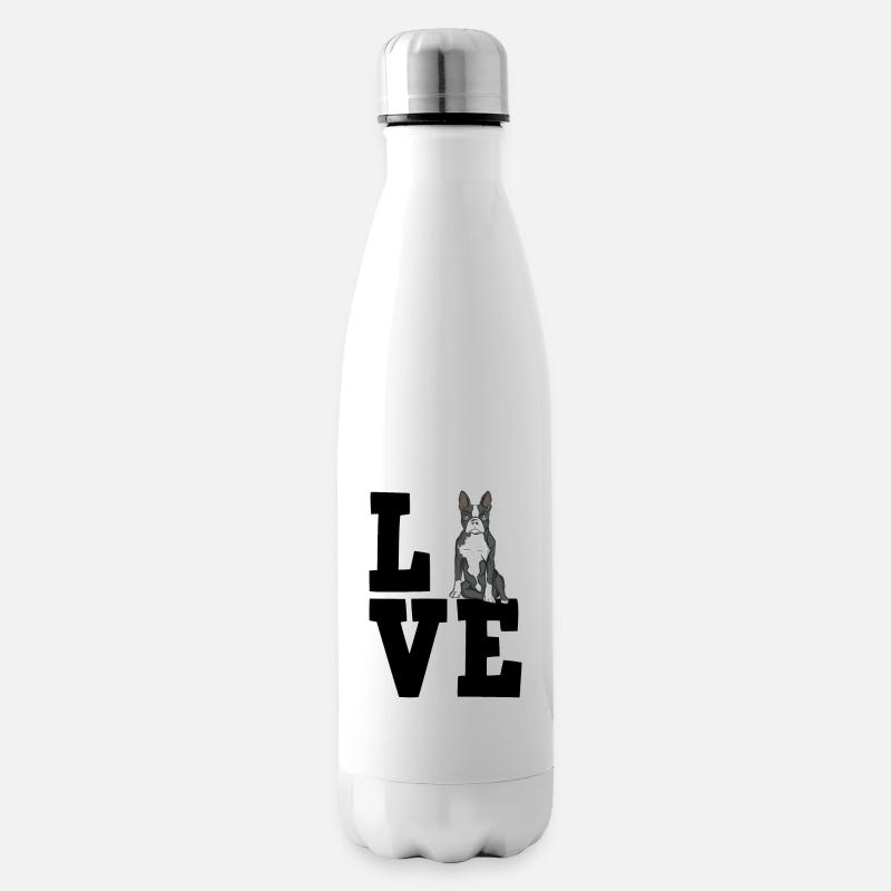 Boston Terrier - Isolierflasche - Weiß