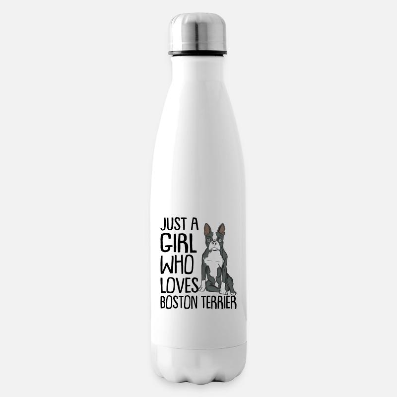 Boston Terrier - Isolierflasche - Weiß