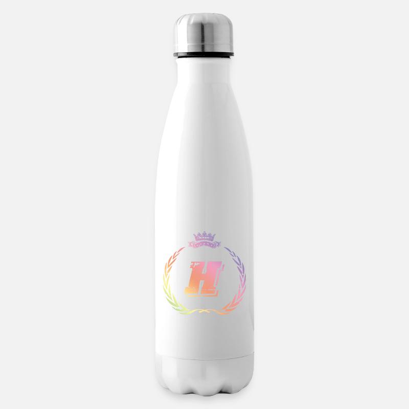 H Buchstabe Kranz - Isolierflasche - Weiß