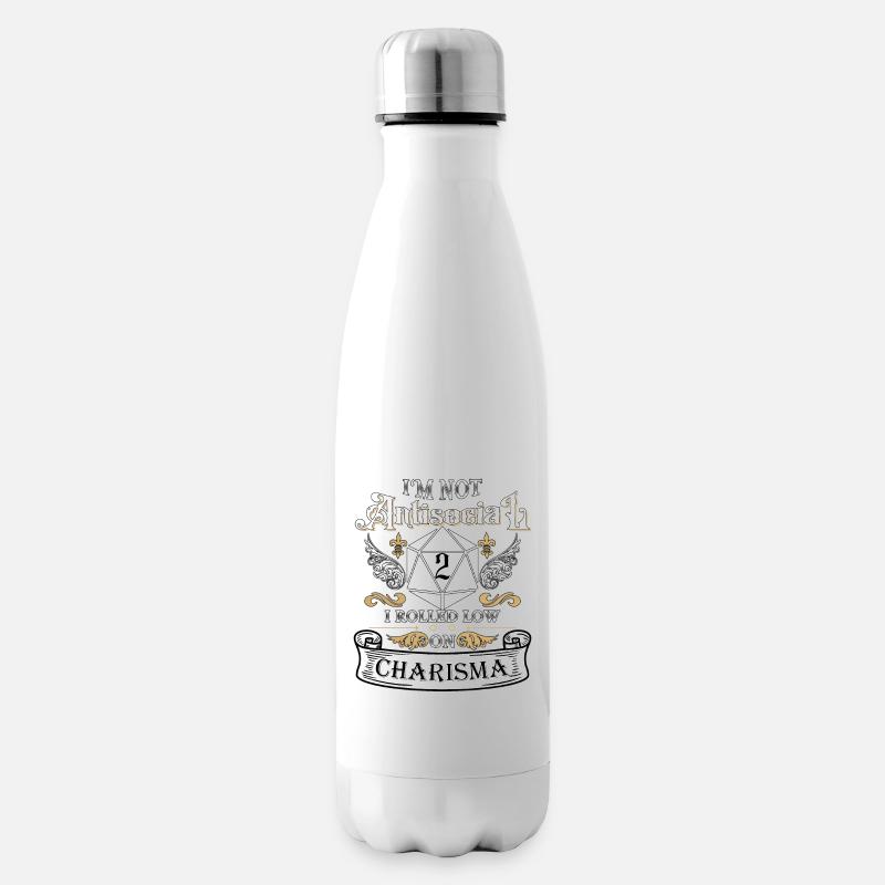 I´m not antisocial, i rolled low on charisma funny - Isolierflasche - Weiß