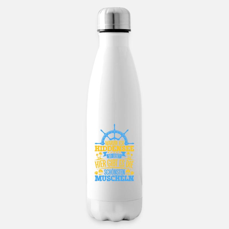Schöne Muscheln - Warum ich Hiddensee so liebe - Isolierflasche - Weiß