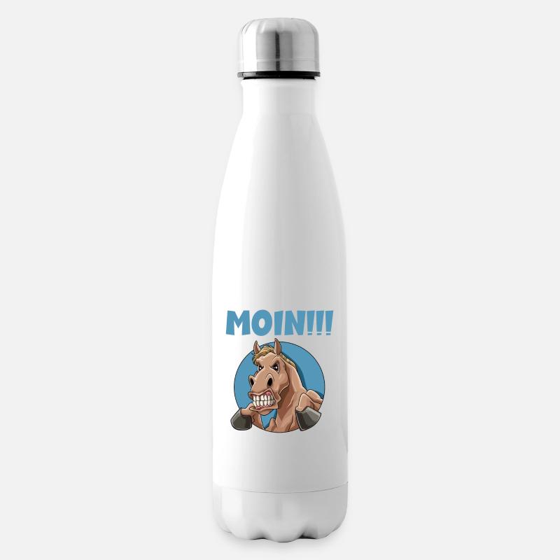 Pferd sagt wütend Moin - Isolierflasche - Weiß