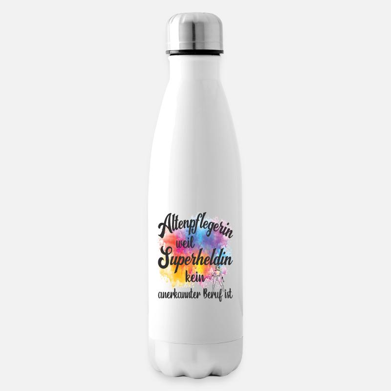 Altenpflegerin weil Superheldin kein Beruf ist - Isolierflasche - Weiß