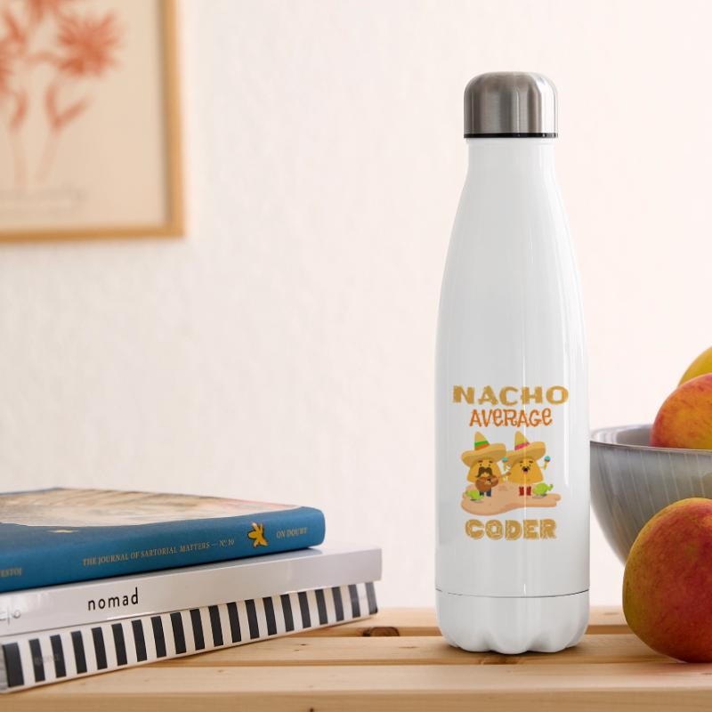 Nacho Average Coder Funny Coding Humor Joke Saying Insulated Water Bottle