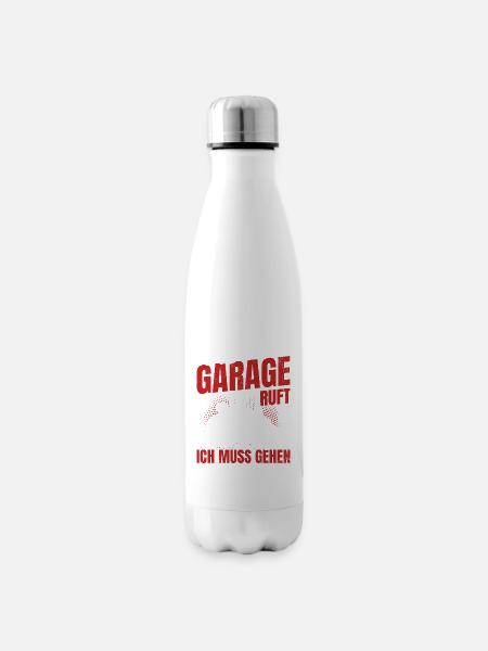 Garage ruft KFZ Mechaniker Oldtimer Bastler Tuning - Isolierflasche - Weiß