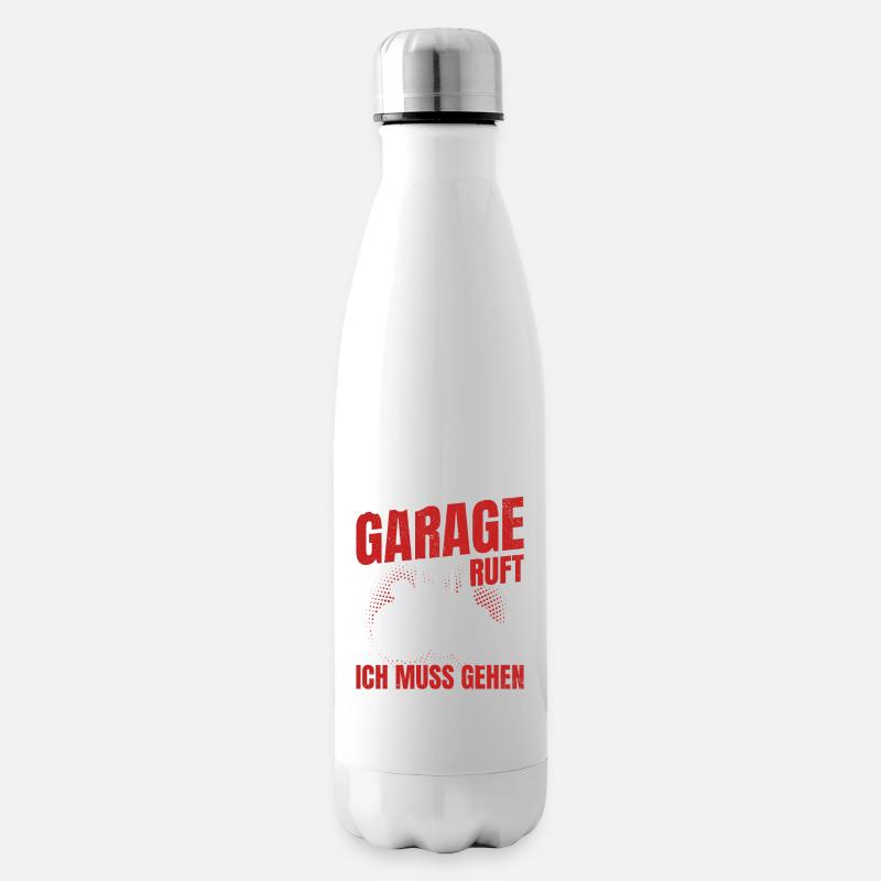 Garage ruft KFZ Mechaniker Oldtimer Bastler Tuning - Isolierflasche - Weiß
