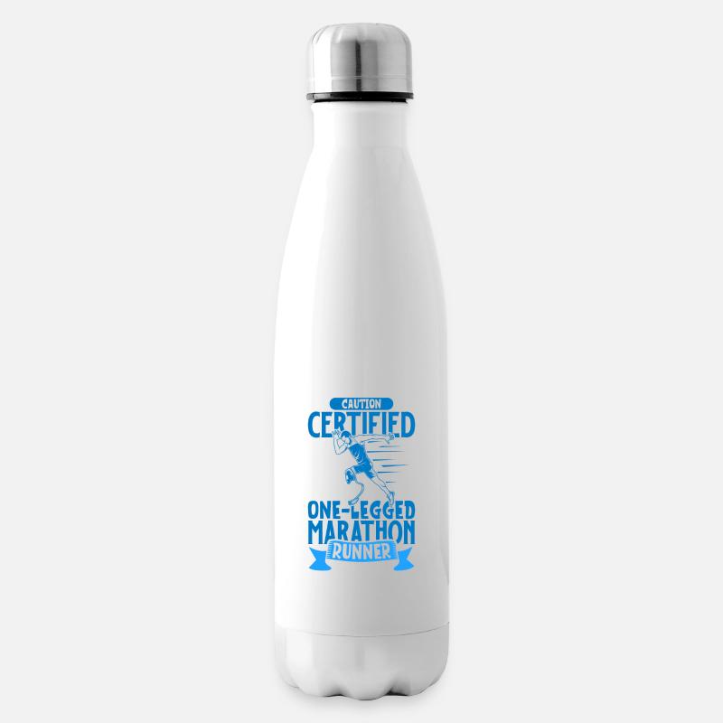 Coureur de marathon certifié avec prothèse de course - Bouteille isotherme - blanc