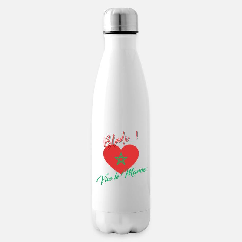 Vive le Maroc, Bladi, Drapeau Marocain - Bouteille isotherme - blanc