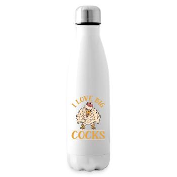 Chickens The Pet That Poops Chickens Rooster Farmer Chicken - Insulated Water Bottle - white - Right