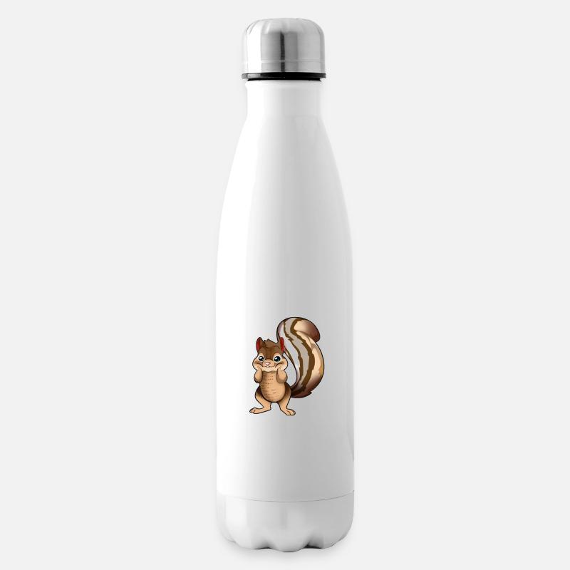 Cartoon Streifen Backenhörnchen - Isolierflasche - Weiß