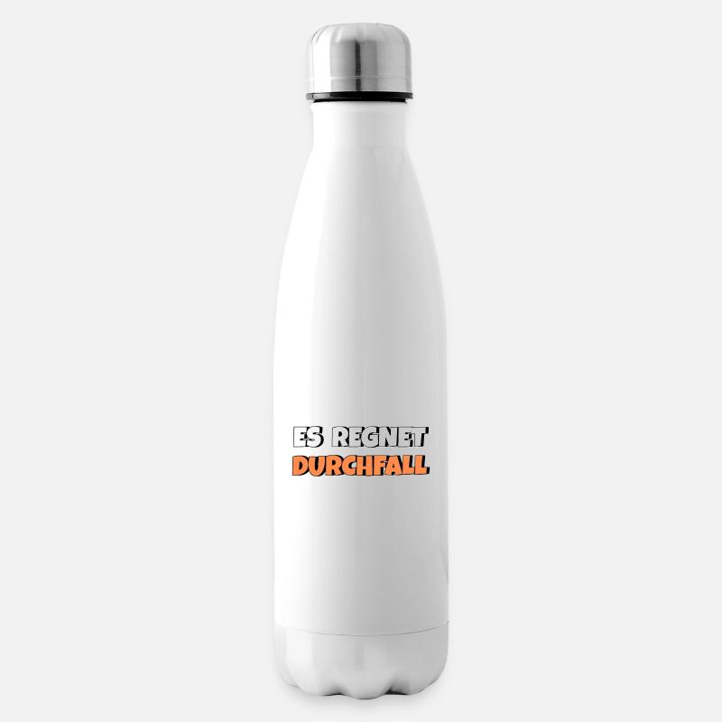 Es regnet Durchfall - Isolierflasche - Weiß