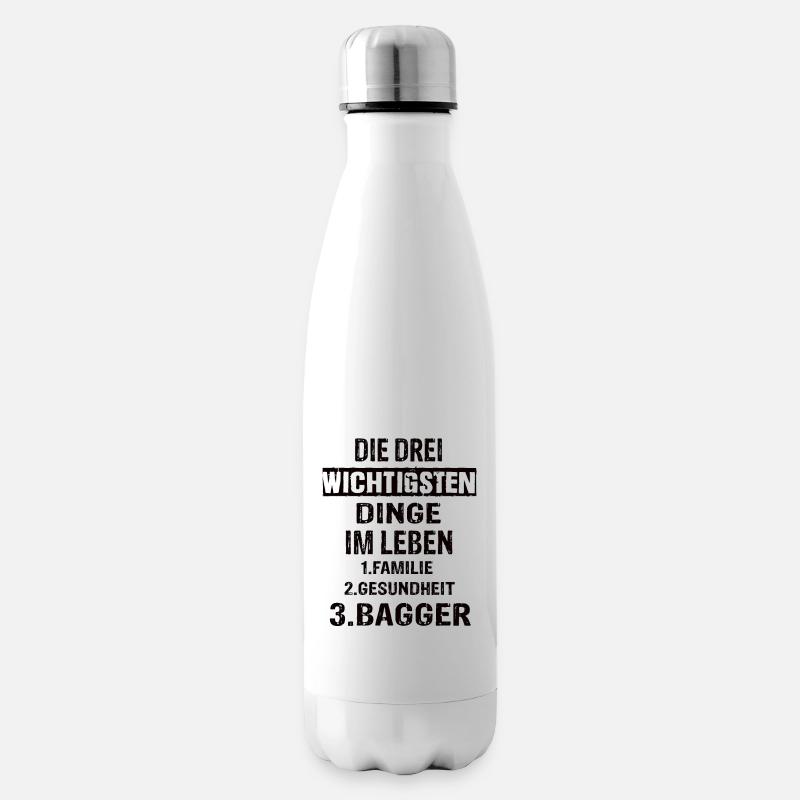 Bagger - Isolierflasche - Weiß