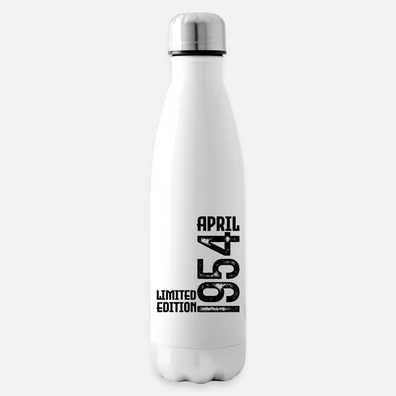 Geschenk April 1954. Geburtstag April 1954. April. - Isolierflasche - Weiß