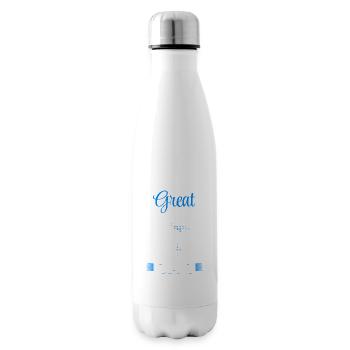 Great men are promoted to daddy father - Insulated Water Bottle - white - Right