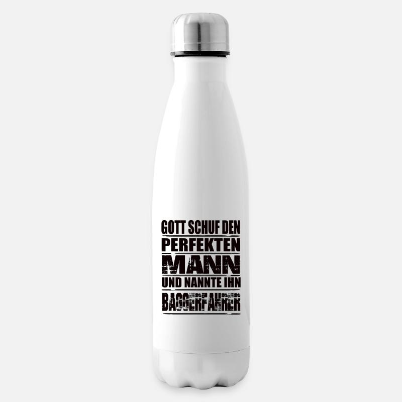 Baggerfahrer - Isolierflasche - Weiß