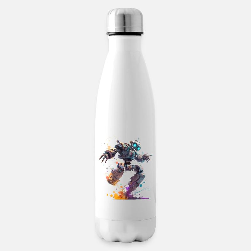 Fantasie Roboter in einem Funky Art Style - Isolierflasche - Weiß