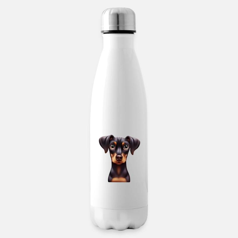 Dobermann Pinscher Treue und Liebe - Isolierflasche - Weiß