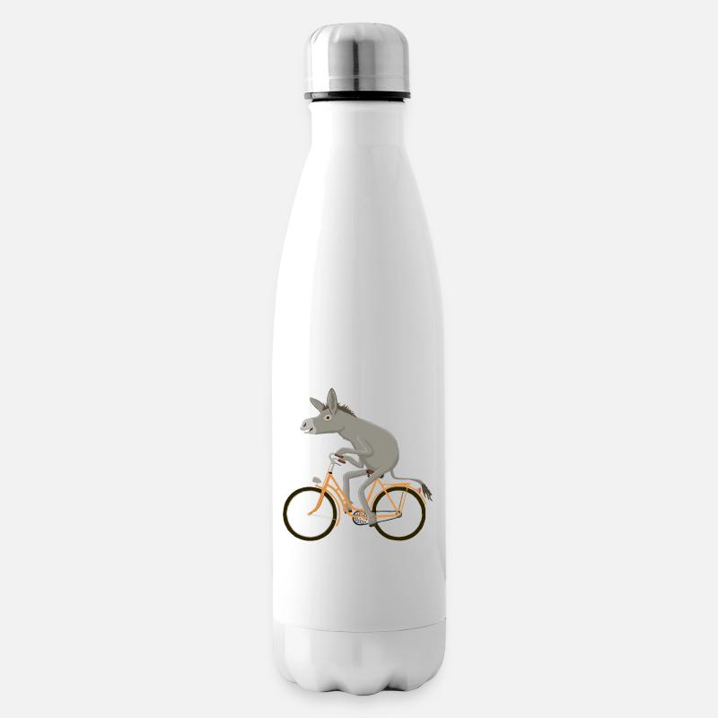 Drahtesel, orange - Isolierflasche - Weiß