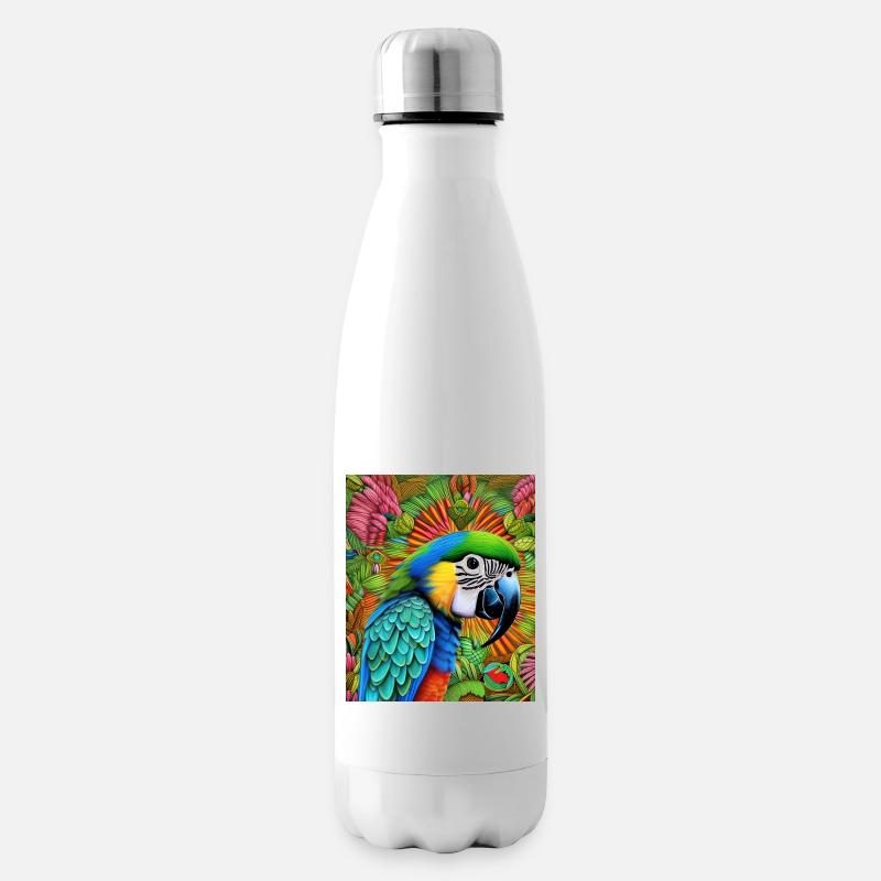 Papagei - Isolierflasche - Weiß
