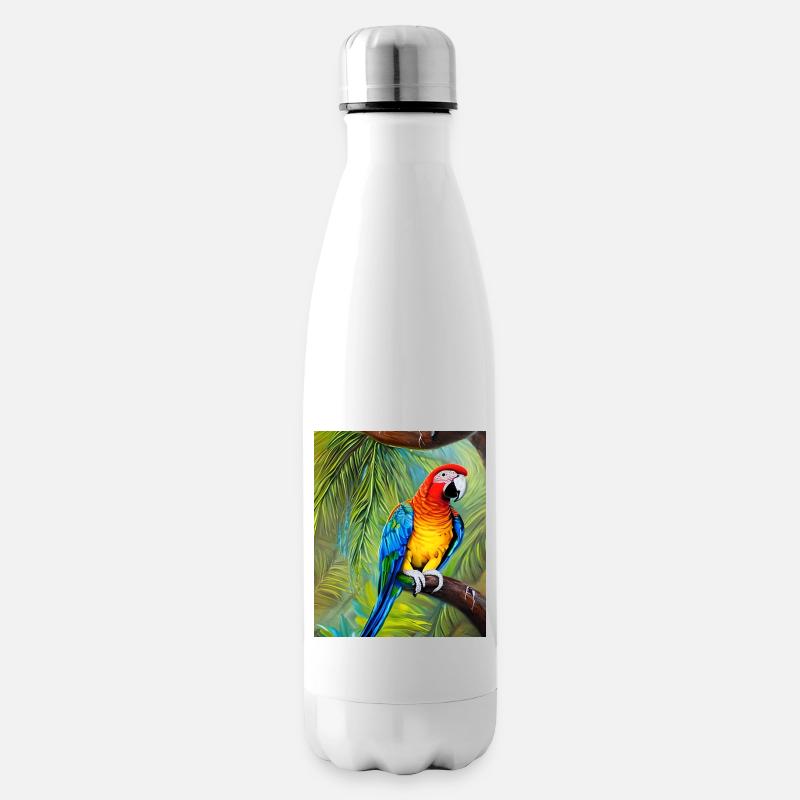 Papagei - Isolierflasche - Weiß