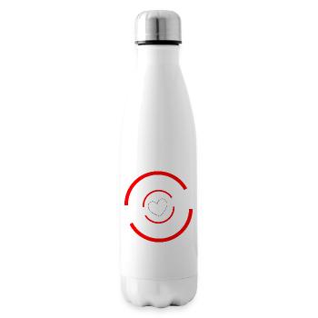 Heart red white - Insulated Water Bottle - white - Right
