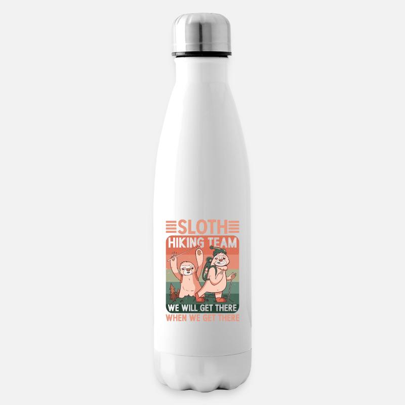 Sloth Hiking Team, Get There When We Get There 1 - Isolierflasche - Weiß