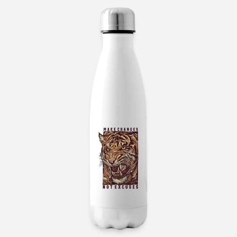 Das brüllende, wütende Tigergesicht - Isolierflasche - Weiß